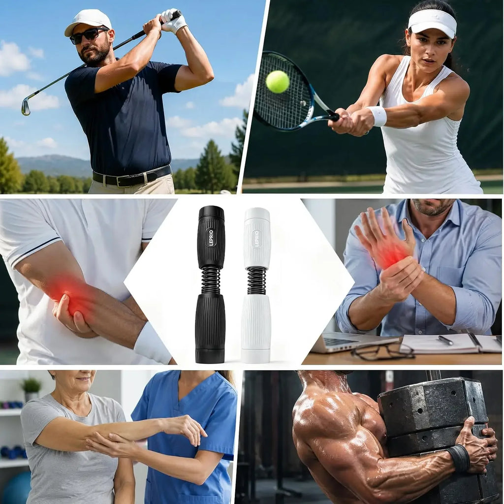 Adjustable Resistance Forearm Exerciser Wrist Strengthener with Interchangeable Springs,  Arm Grip Strength Trainer for Home Gym