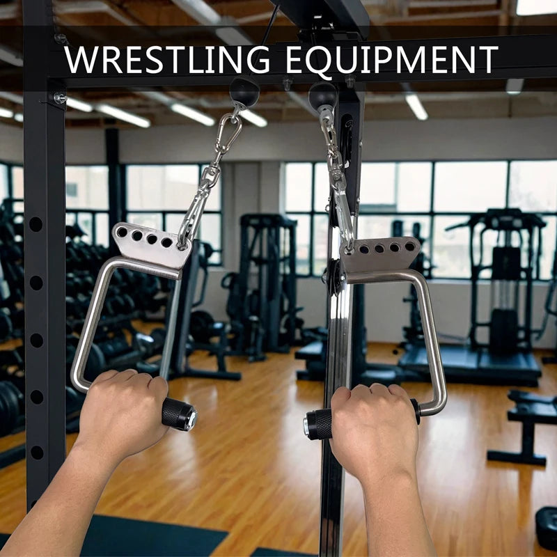 Ergonomic Steel Cable Machine Attachments,Pull Up Handles, Cable Handles, Gym Equipment, Exercise Handles for LAT, Home