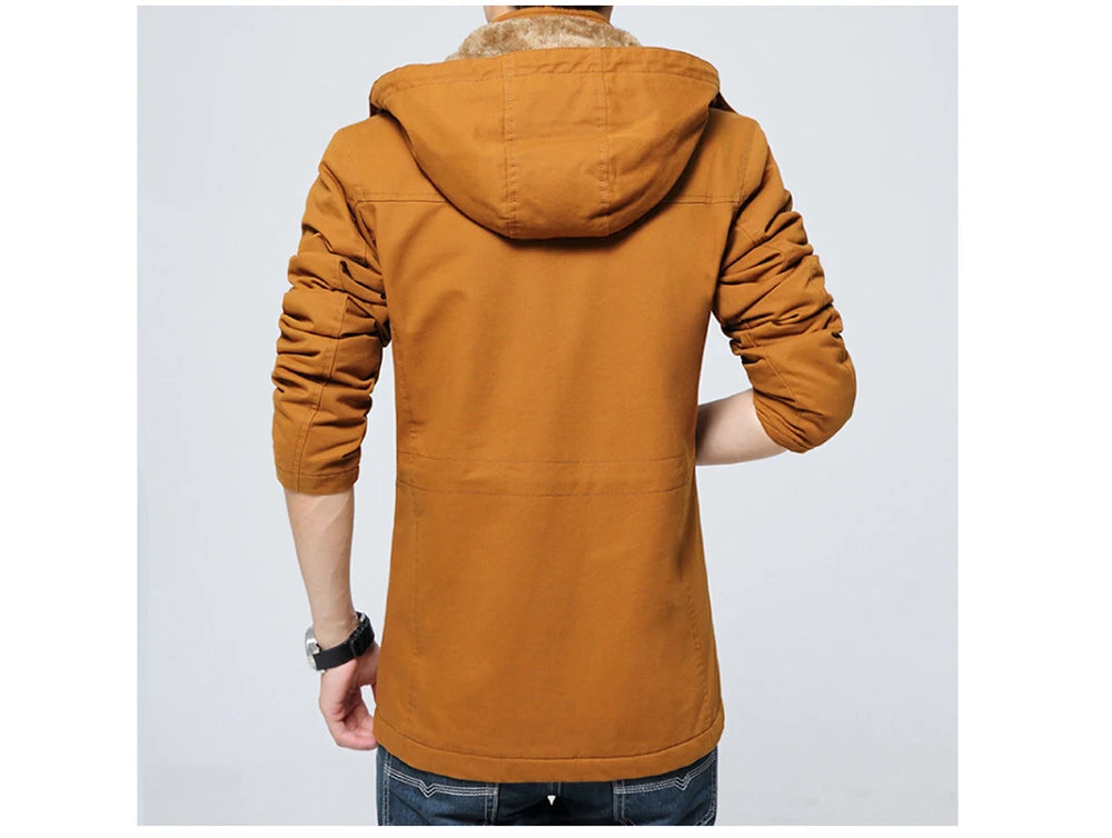 Winter Men's Thermal Padded Jackets Fashion Men Fleece Warm Hooded Coats Casual Men Army Tactical Hiking Jackets Brand Clothing