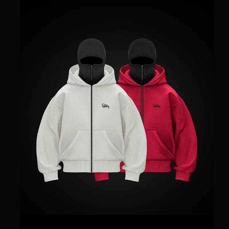 2025 New Hoodie Mens Loose Hooded Zipper Jacket Gothic Star Fashion Punk Y2k Hip Hop Harajuku Clothing Men Sweatshirts Oversized