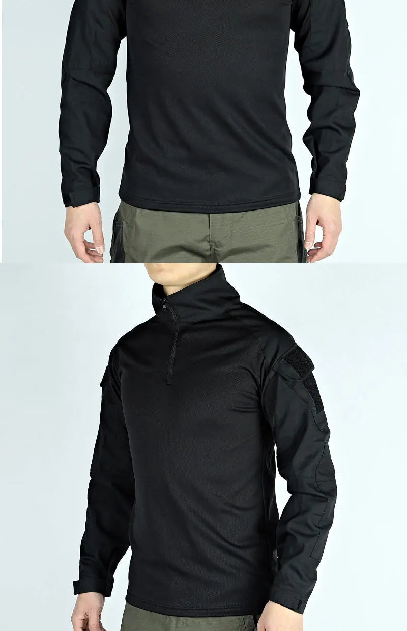 Army Outdoors T Shirt Long Sleeve Combat Shirt Tactical Clothing BreathableTraining Hunting Clothes Hiking Shirt Work Wear Men