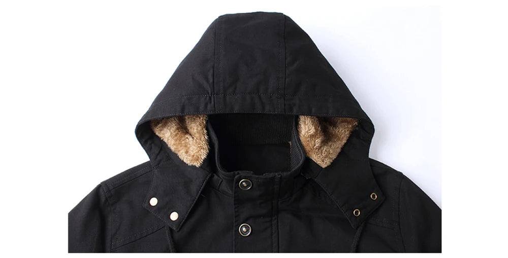 Winter Men's Thermal Padded Jackets Fashion Men Fleece Warm Hooded Coats Casual Men Army Tactical Hiking Jackets Brand Clothing