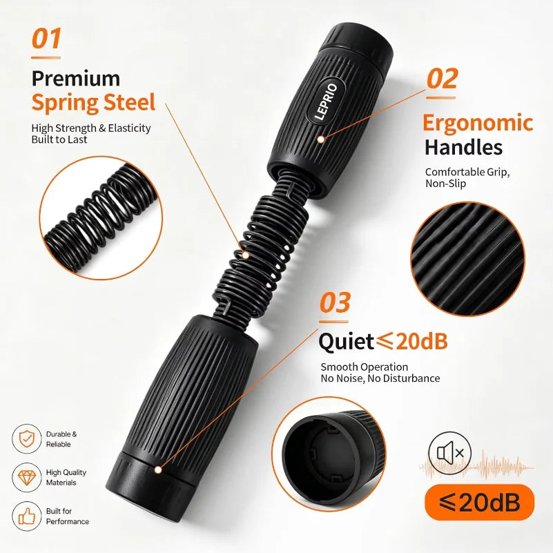 Adjustable Resistance Forearm Exerciser Wrist Strengthener with Interchangeable Springs,  Arm Grip Strength Trainer for Home Gym