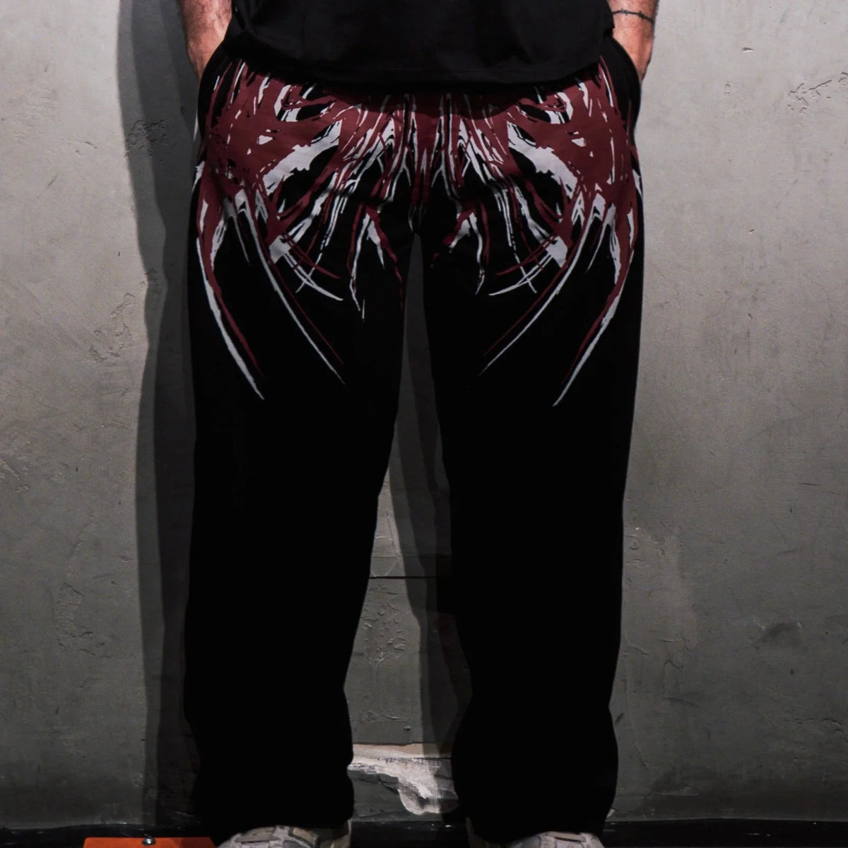 Unisex Gothic Streetwear Gym Pants Men Women Casual Drawstring Loose Fit Workout Wide Leg Trousers Jogger Fitness Long Pants