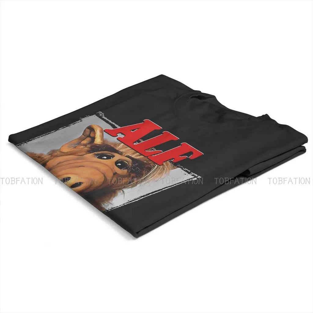 Red  Newest TShirts ALF The Animated Series Male Graphic Fabric Streetwear T Shirt Round Neck Oversized