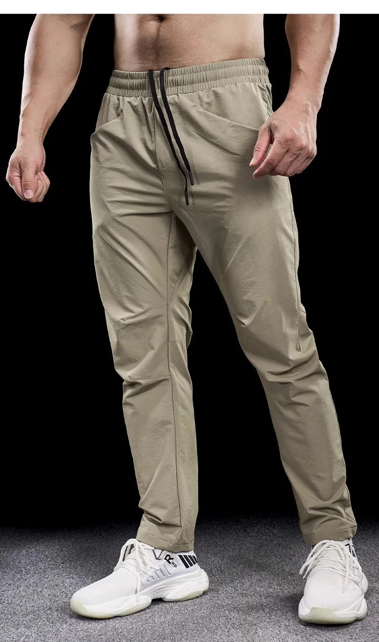 Men's Sports Gym Fitness Trousers Autumn New Running Training Clothes Casual Quick-drying Micro-elastic Thick Pants for Men 2024