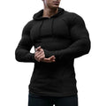 New Fashion Spring Autumn Hooded Sweaters Men Thin Knitted Gym Clothing Slim Fit Pullover Man Classic Ribbed Knit Hoodie Jumper
