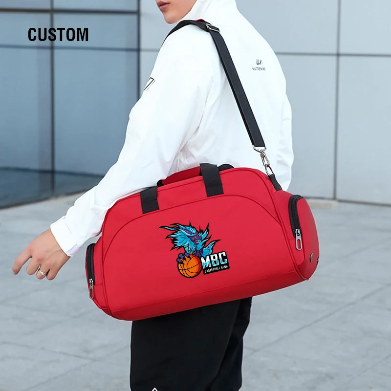 Custom Gym Fitness Bag Basketball Sports Bag Personality Customization Dry Wet Separation Yoga Travel Bag Print Photo DIY Name