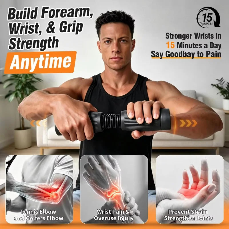 Adjustable Resistance Forearm Exerciser Wrist Strengthener with Interchangeable Springs,  Arm Grip Strength Trainer for Home Gym