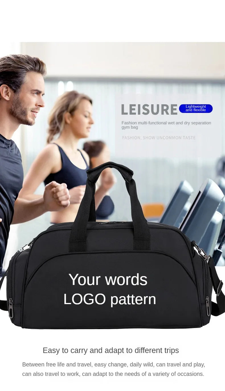 Custom Gym Fitness Bag Basketball Sports Bag Personality Customization Dry Wet Separation Yoga Travel Bag Print Photo DIY Name