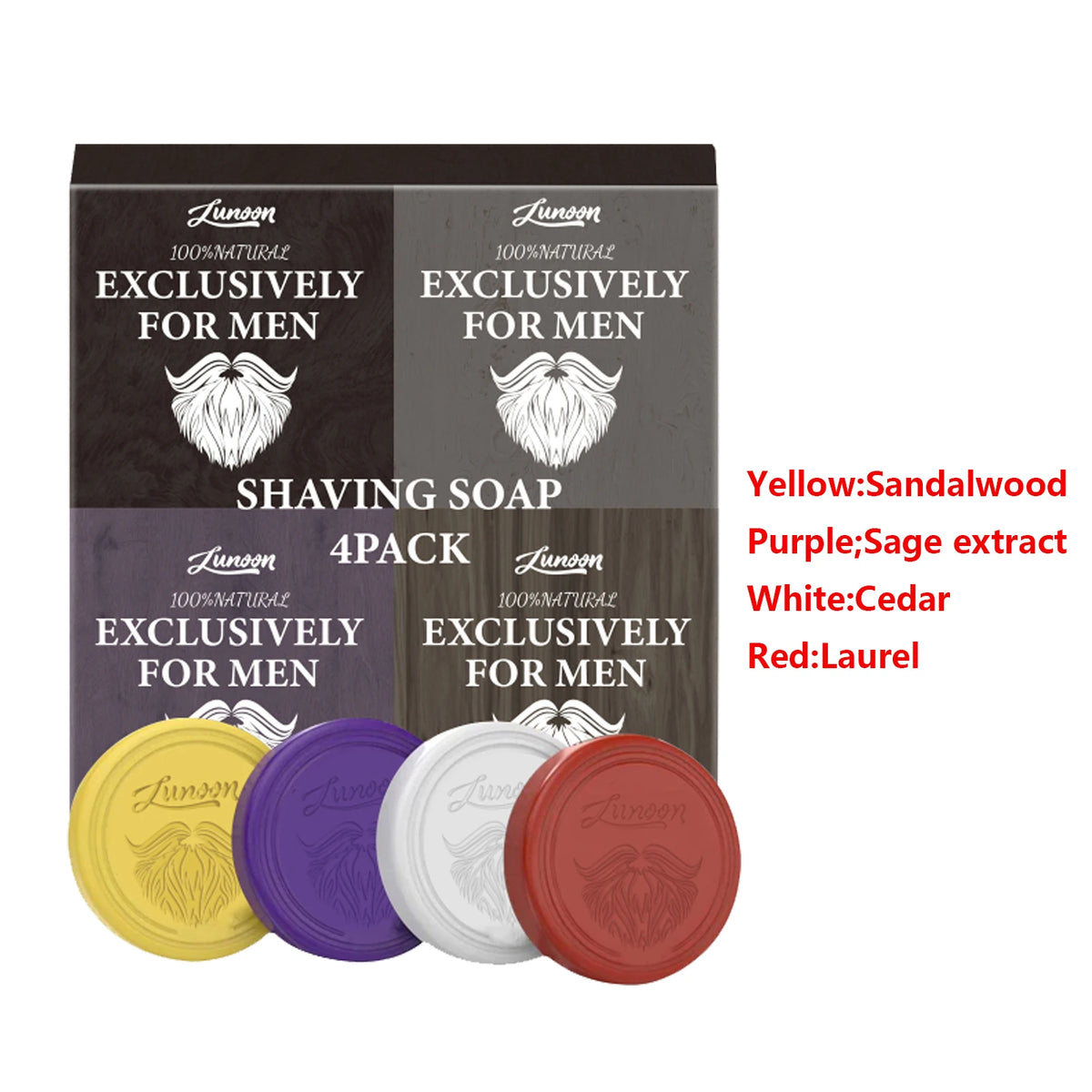 4/1pcs Mens Beard Shaving Soap Hand Made Smooth Texture Dense Bar Keep The Face Fresh Clean Organic Foam Shaving Cream for Men