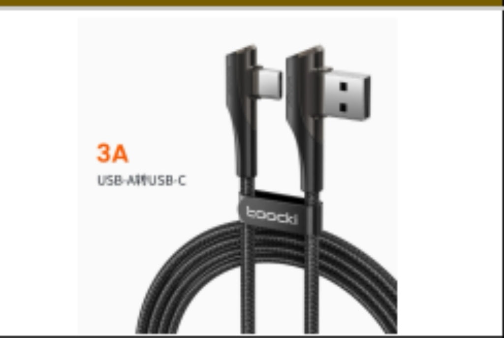 Usb-c L kontakt 2 m 3a för snabbladdning