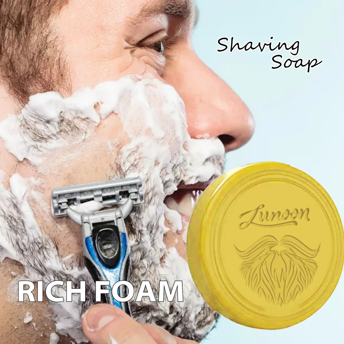 4/1pcs Mens Beard Shaving Soap Hand Made Smooth Texture Dense Bar Keep The Face Fresh Clean Organic Foam Shaving Cream for Men