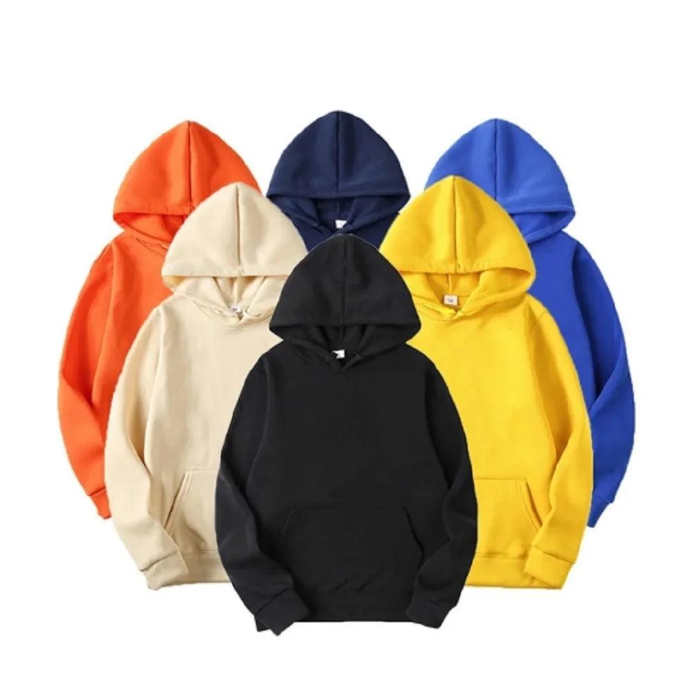 Fashion Men's Hoodie Casual Hoodies Pullovers Sweatshirts Men's Top Solid Color Hoodies Sweatshirt Male
