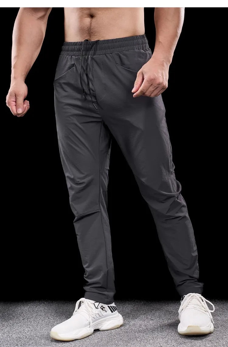 Men's Sports Gym Fitness Trousers Autumn New Running Training Clothes Casual Quick-drying Micro-elastic Thick Pants for Men 2024