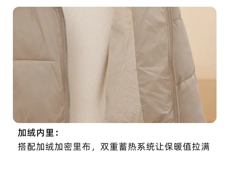 2026 Winter Jacket Women Hooded Fur Collar Cotton Coat New Thick and Warm Short Clothing
