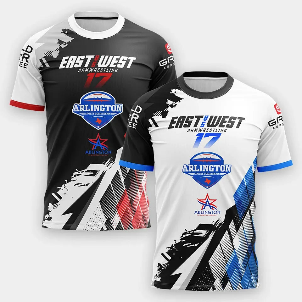 Men's T-shirt new arm wrestling jersey fan wrist training fitness suit match day outfit comfortable and breathable
