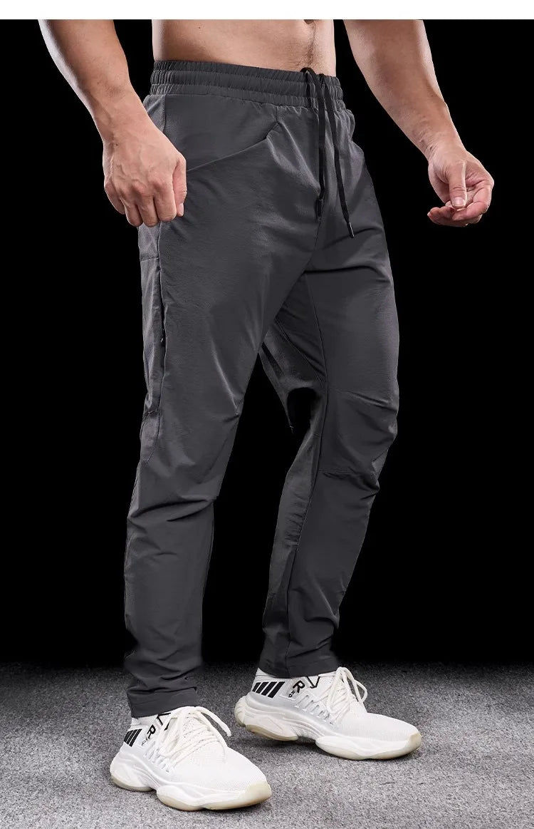 Men's Sports Gym Fitness Trousers Autumn New Running Training Clothes Casual Quick-drying Micro-elastic Thick Pants for Men 2024