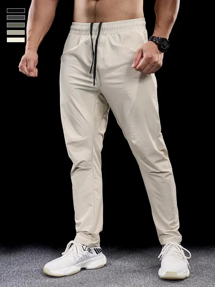 Men's Sports Gym Fitness Trousers Autumn New Running Training Clothes Casual Quick-drying Micro-elastic Thick Pants for Men 2024