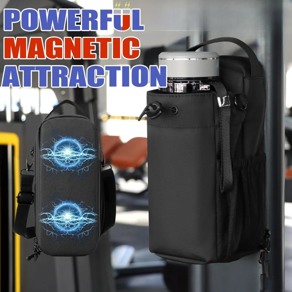 Magnetic Gym Bag and Gym Pouch Anti-Slip Waterproof  with Multifunctional Water Bottle Bag Fitness Camping Hiking Outdoor Sports