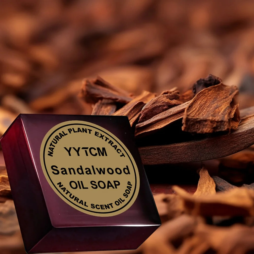 Sandalwood Soap, Men's Fragrance Soap, Long-Lasting Light Fragrance, Bath, Hand-Washing, Face-Washing Soap, Gentle Skin Care, Gift-Giving, Personal Use 65G/Piece