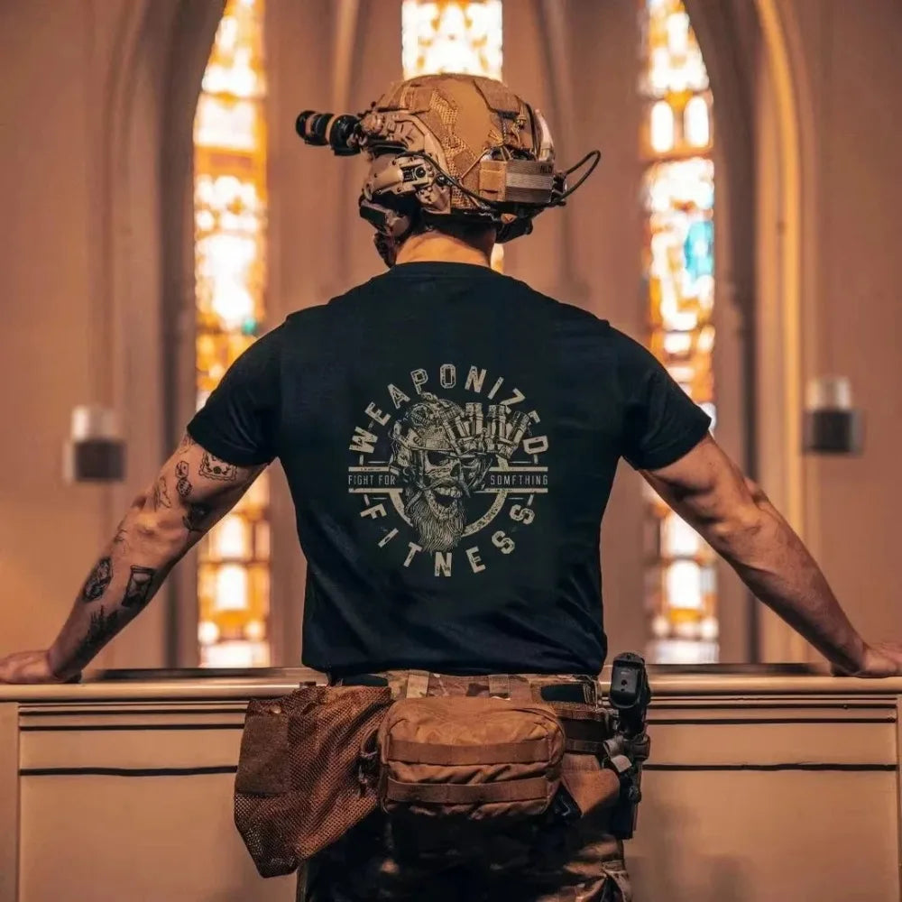 New Summer Men's Military-style Tactical Pattern T-shirt High-quality Fabric Street Fashion Style 100% Pure Cotton Soft Material