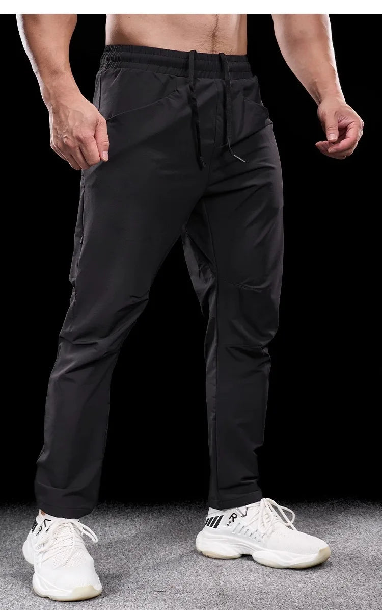 Men's Sports Gym Fitness Trousers Autumn New Running Training Clothes Casual Quick-drying Micro-elastic Thick Pants for Men 2024