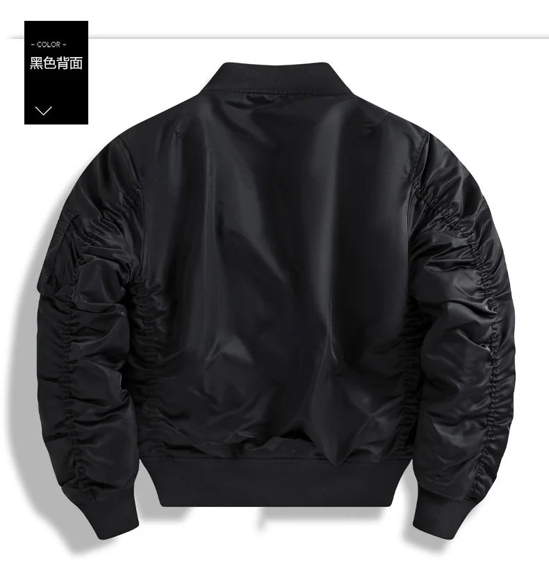 Winter Jackets for Boys Coat Men Lightweight Thick Army MA-1 Flight Bomber Jackets Streetwear Varsity Pilot Parkas Coat Men