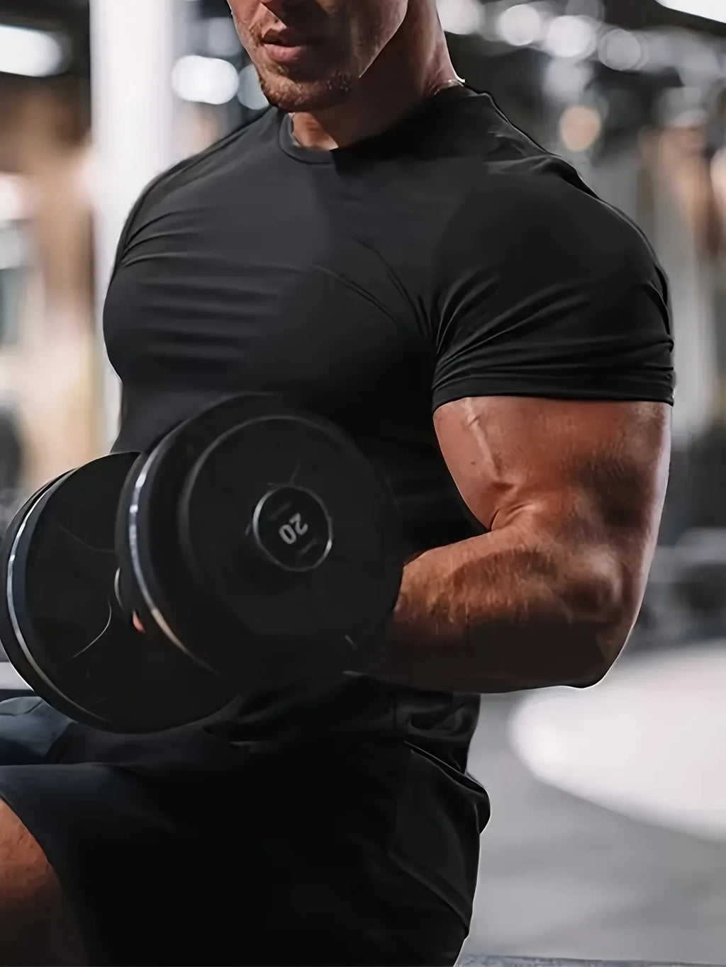 Sports tight-fitting clothes, short-sleeved shirts for fitness running training, breathable fitness T-shirts for men