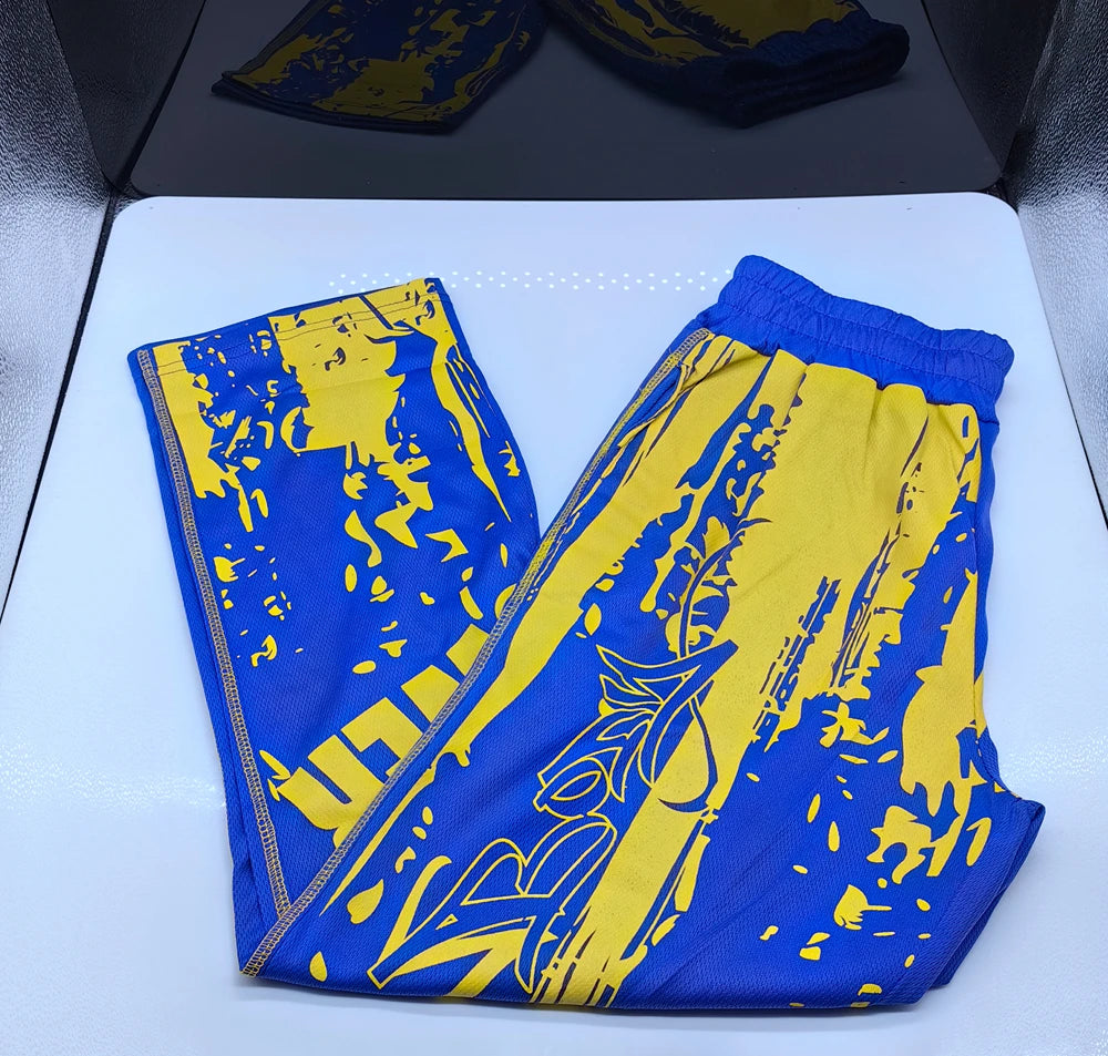 Mens Training Sport Trousers GYM Thin Pants Joggers Male Slim Casual Workout Fitness Running Graffiti Printed Breathable Pants