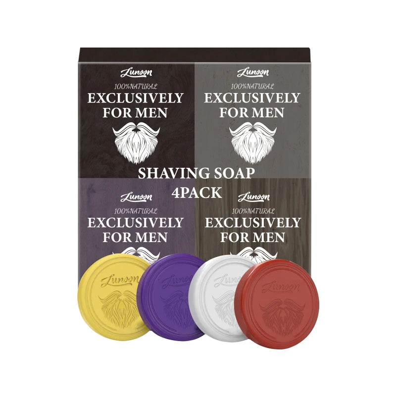 4/1pcs Mens Beard Shaving Soap Hand Made Smooth Texture Dense Bar Keep The Face Fresh Clean Organic Foam Shaving Cream for Men